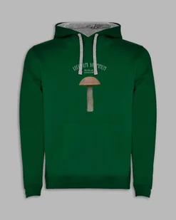 BLUZA Z KAPTUREM - grzyby KOŹLARZ prezent dla grzybiarza zielony M - Bluzy męskie - miniaturka - grafika 1