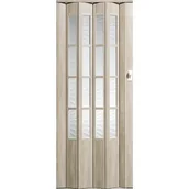 Drzwi wewnętrzne - Drzwi harmonijkowe CRYSTALLINE GLASS 330 86 x 203 cm dąb srebrny - miniaturka - grafika 1