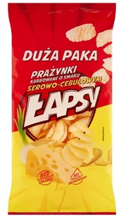ŁAPSY Prażynki ziemniaczane SER- CEBULA 110g DUŻA PAKA - Chipsy - miniaturka - grafika 1