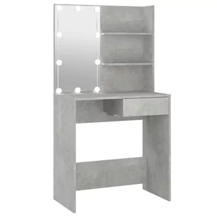Lumarko Toaletka z oświetleniem LED, betonowa szarość, 74,5x40x141 cm - Toaletki - miniaturka - grafika 3