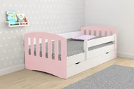 Łóżka dla dzieci i młodzieży - Elior Łóżko dla dziewczynki z szufladą Pinokio 2X mix 80x180 - pudrowy róż - miniaturka - grafika 1