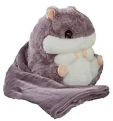 Maskotki i pluszaki - Chomik z kocykiem w środku szary na prezent święta gwiazdkę 100x150cm - miniaturka - grafika 1