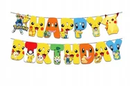 Dekoracje sali - Girlanda POKEMON baner na urodziny 180cm - miniaturka - grafika 1