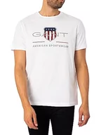Koszulki męskie - GANT Męski t-shirt REG Archive Shield SS T-Shirt, biały, standardowy, biały, L - miniaturka - grafika 1