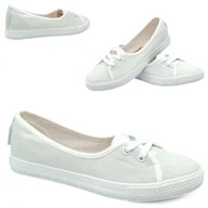 Trampki damskie - Trampki Damskie Sportowe Lee Cooper Baleriny Białe niskie wygodne modne 39 - miniaturka - grafika 1