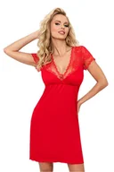 Bielizna nocna - Luksusowa koszulka Roxana czerwona L - miniaturka - grafika 1