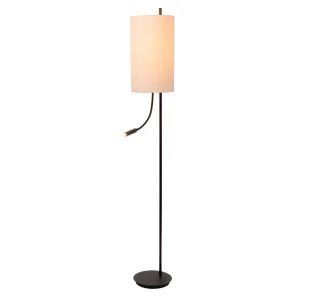 Stojąca lampa LED do czytania Magic z beżowym lnianym kloszem - Oprawy, klosze i abażury - miniaturka - grafika 1