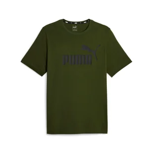 Koszulka męska Puma ESS LOGO zielona 58666731-S - Koszulki męskie - miniaturka - grafika 1