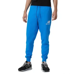 Spodnie dresowe New Balance MP03558SBU - niebieskie - Spodnie sportowe męskie - miniaturka - grafika 1