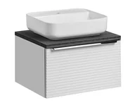 Szafki łazienkowe - Szafka wisząca z umywalką, Leonardo, 60x46x40 cm, biały, grafit, mat - miniaturka - grafika 1