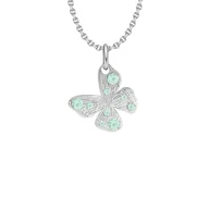 Naszyjniki męskie - Naszyjnik z zawieszką Papillon 1 cm na cienkim klasycznym łańcuszku posrebrzany - Lilou - miniaturka - grafika 1