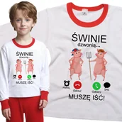 Piżamy dla dziewczynek - Piżama dziecięca Muszę Iść Świnie Dzwonią 98/104 - VoloDonum - miniaturka - grafika 1
