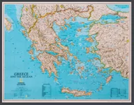 Mapy i plansze edukacyjne - National Geographic, Grecja. Classic. Mapa ścienna polityczna na podkładzie do wpinania 1:1 494 000 - miniaturka - grafika 1