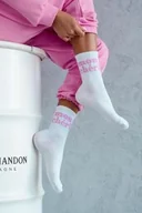 Skarpetki damskie - Skarpetki damskie z modnym różowym napisem Mon Chéri Milena - miniaturka - grafika 1