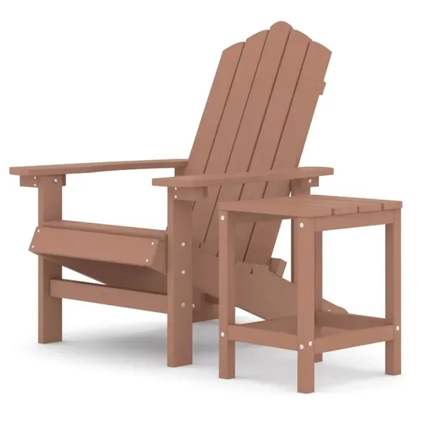 Zestaw mebli ogrodowych Adirondack brązowy - krzesło 73x83x92 cm, stolik