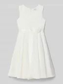 Sukienki i spódniczki dla dziewczynek - Sukienka z kwiatową aplikacją - miniaturka - grafika 1