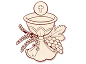 Pamiątka Pierwszej Komunii Świętej - PartyShow Dekoracja drewniana kielich na Komunię DK-K01 - miniaturka - grafika 1