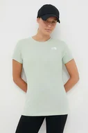 Koszulki sportowe damskie - The North Face t-shirt bawełniany kolor zielony - miniaturka - grafika 1