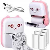 Drukarki - Drukuś Wielofunkcyjna Drukarka Termiczna do Zdjęć Notatek Etykiet dla Dzieci + 6szt Rolek - miniaturka - grafika 1