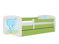 Łóżka dla dzieci i młodzieży - Łóżko dla dziecka, barierka, Babydreams, niebieski miś, zielone - miniaturka - grafika 1