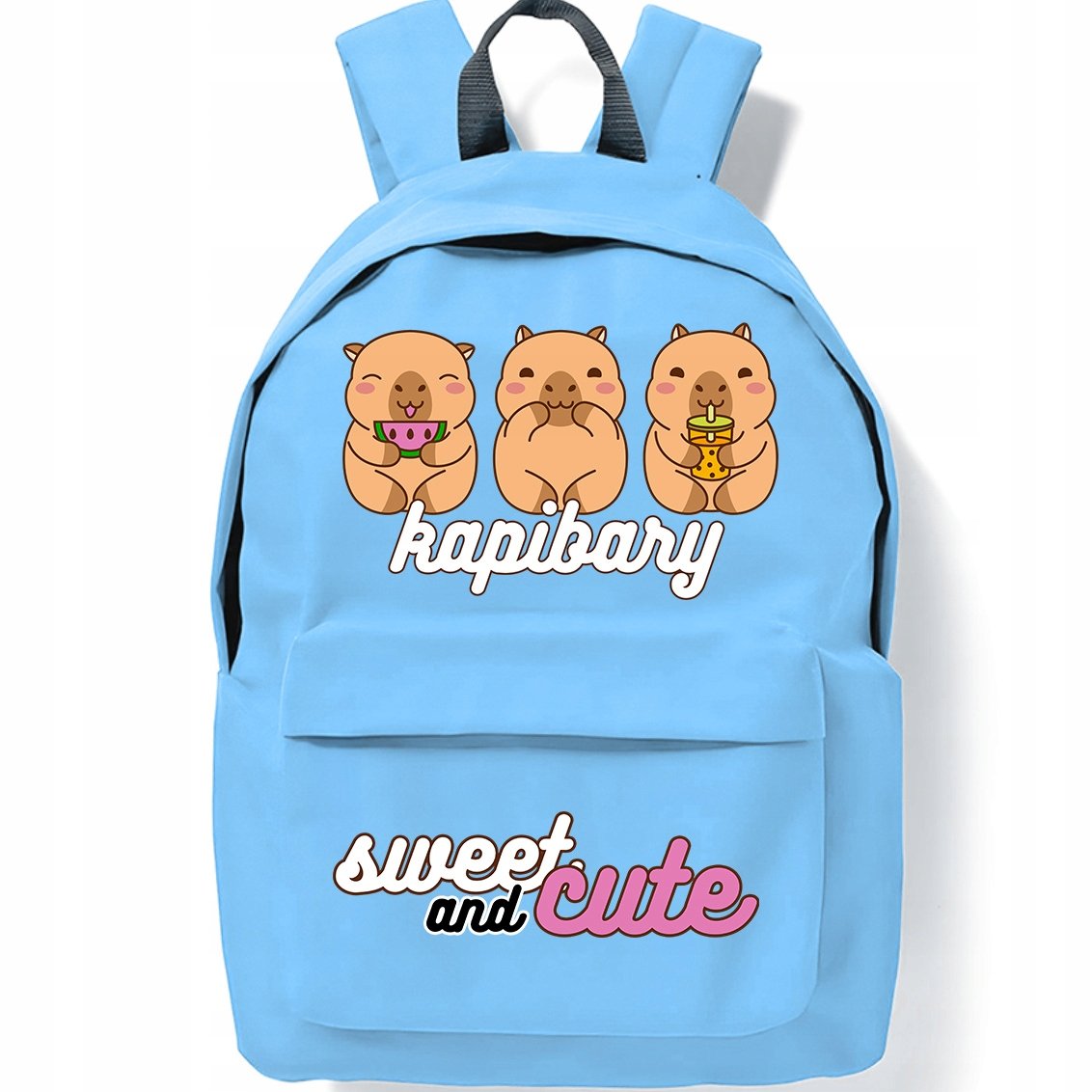 Plecak Niebieski Szkolny Młodzieżowy Kapibara Stylowy Modne Trendy