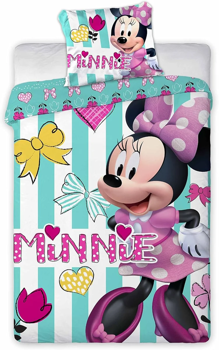 Komplet pościeli Minnie Mouse 100x135 cm bawełna dwustronna dla dziecka