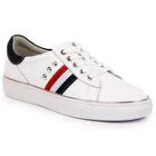 Półbuty damskie - Półbuty skórzane damskie tenisówki białe Vinceza - miniaturka - grafika 1