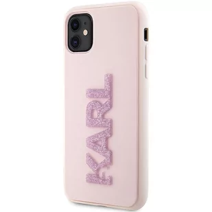 Karl Lagerfeld KLHCN613DMBKCP iPhone 11 / Xr 6.1" różowy/pink hardcase 3D Rubber Glitter Logo - Etui i futerały do telefonów - miniaturka - grafika 2