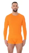 Pozostała odzież narciarska - Brubeck, Koszulka męska termiczna z długim rękawem, Active Wool, pomarańczowy, rozmiar XXL - miniaturka - grafika 1