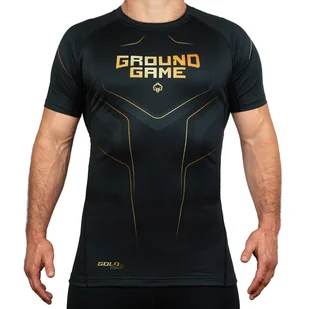 Rashguard do MMA/BJJ męski Ground Game Gold 2.0 z krótkim rękawem - Kimona, stroje i obuwie - miniaturka - grafika 1