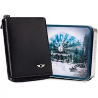 Portfele - Duży, skórzany portfel męski bez zapięcia peterson - miniaturka - grafika 1