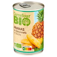Soki i napoje niegazowane - Carrefour Bio Ananas w słupkach w soku ananasowym 425 g - miniaturka - grafika 1