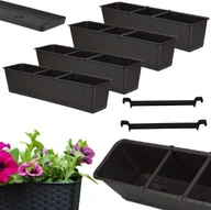 Donice - 4x Skrzynka balkonowa Ratolla z podstawką ISR800P Doniczka prostokątna - miniaturka - grafika 1