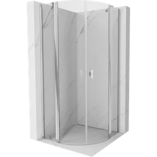 Mexen Mist kabina prysznicowa półokrągła uchylna 80 x 80 cm, transparent, chrom - 8A32-080-080-01-00 - Kabiny prysznicowe - miniaturka - grafika 1