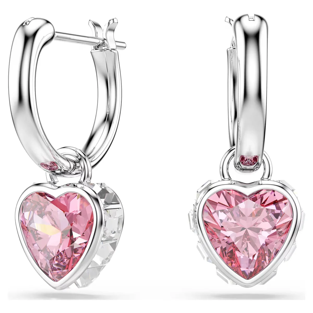 Kolczyki Swarovski Chroma serca różowe 5757814