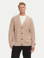 Swetry męskie - Calvin Klein Jeans Kardigan J30J326201 Beżowy Regular Fit - miniaturka - grafika 1