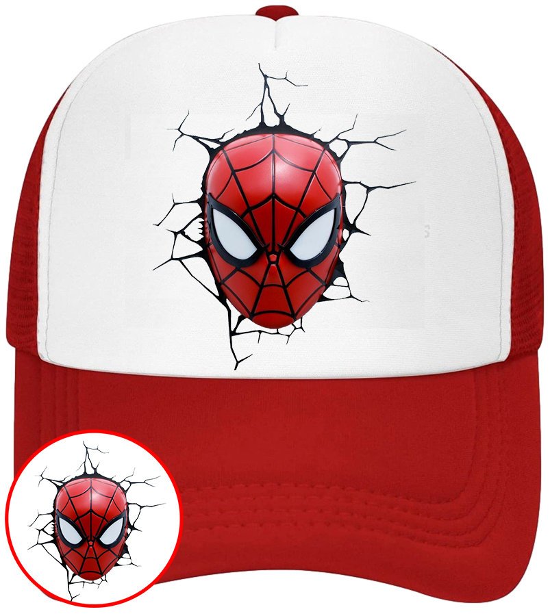 CZAPKA Z DASZKIEM SPIDERMAN DLA DZIECI NA LATO CZERWONA BEJSBOLÓWKA