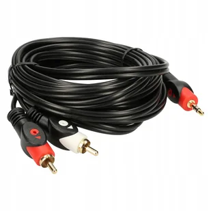 KABEL MINI JACK d 2x RCA CHINCH 5M STEREO HQ! - Kable - miniaturka - grafika 1
