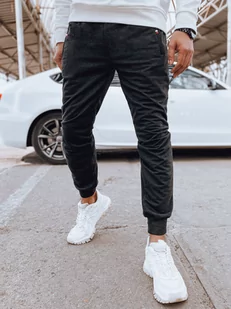 Spodnie męskie dresowe joggery grafitowe Dstreet UX4122-2XL/3XL - Spodnie męskie - miniaturka - grafika 1