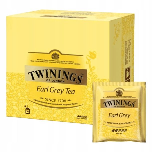 Herbata czarna ekspresowa z bergamotką Earl Grey TWININGS 50 kopert