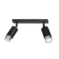 Lampy sufitowe - Emibig Hiro lampa sufitowa (spot) 2-punktowa czarna/chrom 964/2 - miniaturka - grafika 1