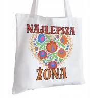 Torby i wózki na zakupy - Torba Bawełniana biała dla Żony Na Prezent ekologiczna Trwały Nadruk - miniaturka - grafika 1