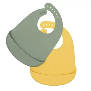 Zestaw śliniaków silikonowych z kieszonką We Might Be Tiny - Sage + Yellow - Śliniaki i fartuszki - miniaturka - grafika 1