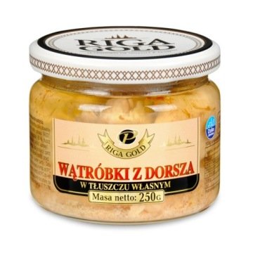 Wątróbki z dorsza w sosie własnym 250g Książęce słoik Petro