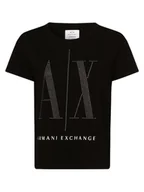 Koszulki i topy damskie - Armani Exchange - T-shirt damski, czarny - miniaturka - grafika 1