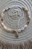 Naszyjniki - Naszyjnik z Muszelkami, Naszyjnik Choker z Muszelek - miniaturka - grafika 1