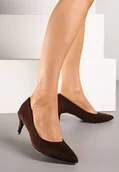 Czółenka - Brązowe Klasyczne Czółenka Vices na Szpilce Ovirissa - miniaturka - grafika 1