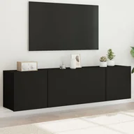 Szafki RTV - vidaXL vidaXL Ścienne szafki TV, 2 szt., czarne, 80x30x41 cm - miniaturka - grafika 1