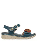 Sandały damskie - Laura Vita Sandały Dorry 03 Granatowy - miniaturka - grafika 1