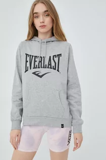 Bluzy damskie - Everlast bluza damska kolor szary z kapturem melanżowa - grafika 1